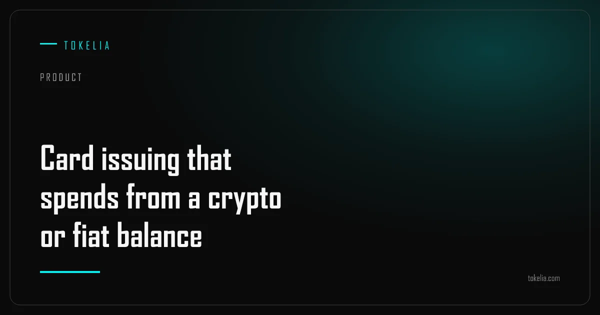 A virtual and a physical card drawing value from a unified crypto and fiat balance